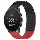 For SUUNTO 9 Peak Pro 22mm Holes Breathable 3D Dots Silicone Watch Band(Black+Red) - 1