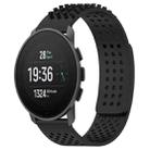 For SUUNTO 9 Peak Pro 22mm Holes Breathable 3D Dots Silicone Watch Band(Black) - 1