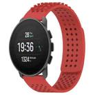 For SUUNTO 9 Peak Pro 22mm Holes Breathable 3D Dots Silicone Watch Band(Red) - 1