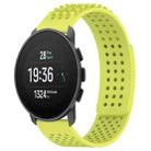 For SUUNTO 9 Peak Pro 22mm Holes Breathable 3D Dots Silicone Watch Band(Lime Green) - 1