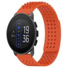 For  SUUNTO 9 Peak 22mm Holes Breathable 3D Dots Silicone Watch Band(Orange) - 1