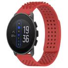 For  SUUNTO 9 Peak 22mm Holes Breathable 3D Dots Silicone Watch Band(Red) - 1