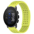 For  SUUNTO 9 Peak 22mm Holes Breathable 3D Dots Silicone Watch Band(Lime Green) - 1