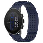 For  SUUNTO 9 Peak 22mm Holes Breathable 3D Dots Silicone Watch Band(Midnight Blue) - 1