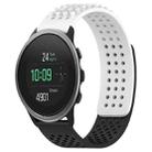 For SUUNTO 5 Peak 22mm Holes Breathable 3D Dots Silicone Watch Band(White+Black) - 1