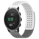 For SUUNTO 5 Peak 22mm Holes Breathable 3D Dots Silicone Watch Band(White+Grey) - 1