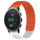 For SUUNTO 5 Peak 22mm Holes Breathable 3D Dots Silicone Watch Band(Orange+White) - 1