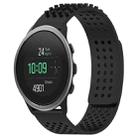 For SUUNTO 5 Peak 22mm Holes Breathable 3D Dots Silicone Watch Band(Black) - 1