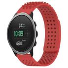 For SUUNTO 5 Peak 22mm Holes Breathable 3D Dots Silicone Watch Band(Red) - 1