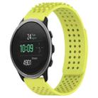 For SUUNTO 5 Peak 22mm Holes Breathable 3D Dots Silicone Watch Band(Lime Green) - 1