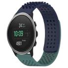 For SUUNTO 5 Peak 22mm Holes Breathable 3D Dots Silicone Watch Band(Midnight Blue+Olive Green) - 1