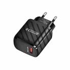 TE-005 USB3.0 QC3.0 18W 3A Interface Mobile Phone Fast Charger, EU Plug(Black) - 1