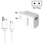 TE-005 QC3.0 18W USB Fast Charger with 1m 3A USB to Micro USB Cable, EU Plug(White) - 1