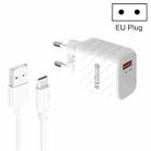 TE-005 QC3.0 18W USB Fast Charger with 1m 3A USB to Type-C Cable, EU Plug(White) - 1