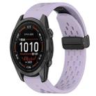 For Garmin Epix Pro 42mm 20mm Folding Buckle Hole Silicone Watch Band(Purple) - 1