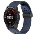 For Garmin Fenix 7S Solar 20mm Folding Buckle Hole Silicone Watch Band(Midnight Blue) - 1