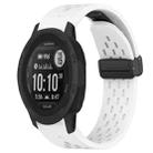 For Garmin Instinct 2S Hole Folding Buckle 20mm Silicone Watch Band(White) - 1