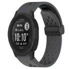 For Garmin Instinct 2S 20mm Folding Buckle Hole Silicone Watch Band(Dark Gray) - 1