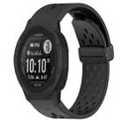 For Garmin Instinct 2S 20mm Folding Buckle Hole Silicone Watch Band(Black) - 1