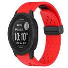 For Garmin Instinct 2S Hole Folding Buckle 20mm Silicone Watch Band(Red) - 1