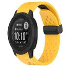For Garmin Instinct 2S 20mm Folding Buckle Hole Silicone Watch Band(Yellow) - 1