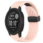 For Garmin Instinct 2S 20mm Folding Buckle Hole Silicone Watch Band(Pink) - 1