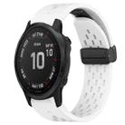 For Garmin Fenix 6S 20mm Folding Buckle Hole Silicone Watch Band(White) - 1