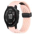 For Garmin Fenix 6S 20mm Folding Buckle Hole Silicone Watch Band(Pink) - 1