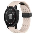 For Garmin Fenix 6S 20mm Folding Buckle Hole Silicone Watch Band(Starlight Color) - 1