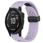 For Garmin Fenix 6S 20mm Folding Buckle Hole Silicone Watch Band(Purple) - 1