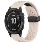 For Garmin Fenix 6S Pro 20mm Folding Buckle Hole Silicone Watch Band(Starlight Color) - 1