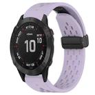 For Garmin Fenix 6S Pro 20mm Folding Buckle Hole Silicone Watch Band(Purple) - 1