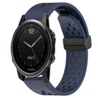 For Garmin Fenix 5S Plus 20mm Folding Buckle Hole Silicone Watch Band(Midnight Blue) - 1