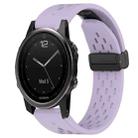 For Garmin Fenix 5S Plus Hole Folding Buckle 20mm Silicone Watch Band(Purple) - 1