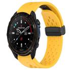 For Garmin Descent Mk3i 43mm 20mm Folding Buckle Hole Silicone Watch Band(Yellow) - 1