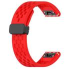 For Garmin Fenix 8 AMOLED 43mm Hole Folding Buckle 20mm Silicone Watch Band(Red) - 2