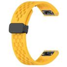 For Garmin Fenix 8 AMOLED 43mm Hole Folding Buckle 20mm Silicone Watch Band(Yellow) - 2