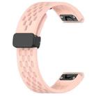 For Garmin Fenix 8 AMOLED 43mm Hole Folding Buckle 20mm Silicone Watch Band(Pink) - 2