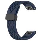 For Garmin Fenix 8 AMOLED 43mm Hole Folding Buckle 20mm Silicone Watch Band(Midnight Blue) - 2