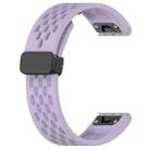 For Garmin Fenix 8 AMOLED 43mm Hole Folding Buckle 20mm Silicone Watch Band(Purple) - 2