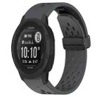 For Garmin  Instinct 2 Solar 22mm Folding Buckle Hole Silicone Watch Band(Dark Gray) - 1