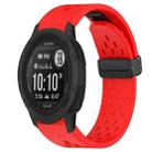 For Garmin  Instinct 2 Solar 22mm Folding Buckle Hole Silicone Watch Band(Red) - 1