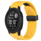 For Garmin  Instinct 2 Solar Hole Folding Buckle 22mm Silicone Watch Band(Yellow) - 1