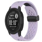 For Garmin  Instinct 2 Solar 22mm Folding Buckle Hole Silicone Watch Band(Purple) - 1