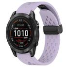 For Garmin Epix Pro 47mm 22mm Folding Buckle Hole Silicone Watch Band(Purple) - 1