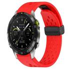For Garmin MARQ Athlete Gen 2 Hole Folding Buckle 22mm Silicone Watch Band(Red) - 1