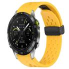 For Garmin MARQ Athlete Gen 2 22mm Folding Buckle Hole Silicone Watch Band(Yellow) - 1