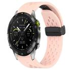 For Garmin MARQ Athlete Gen 2 Hole Folding Buckle 22mm Silicone Watch Band(Pink) - 1