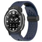 For Garmin Instinct Crossover 22mm Folding Buckle Hole Silicone Watch Band(Midnight Blue) - 1