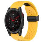 For Garmin Epix Gen 2 22mm Folding Buckle Hole Silicone Watch Band(Yellow) - 1